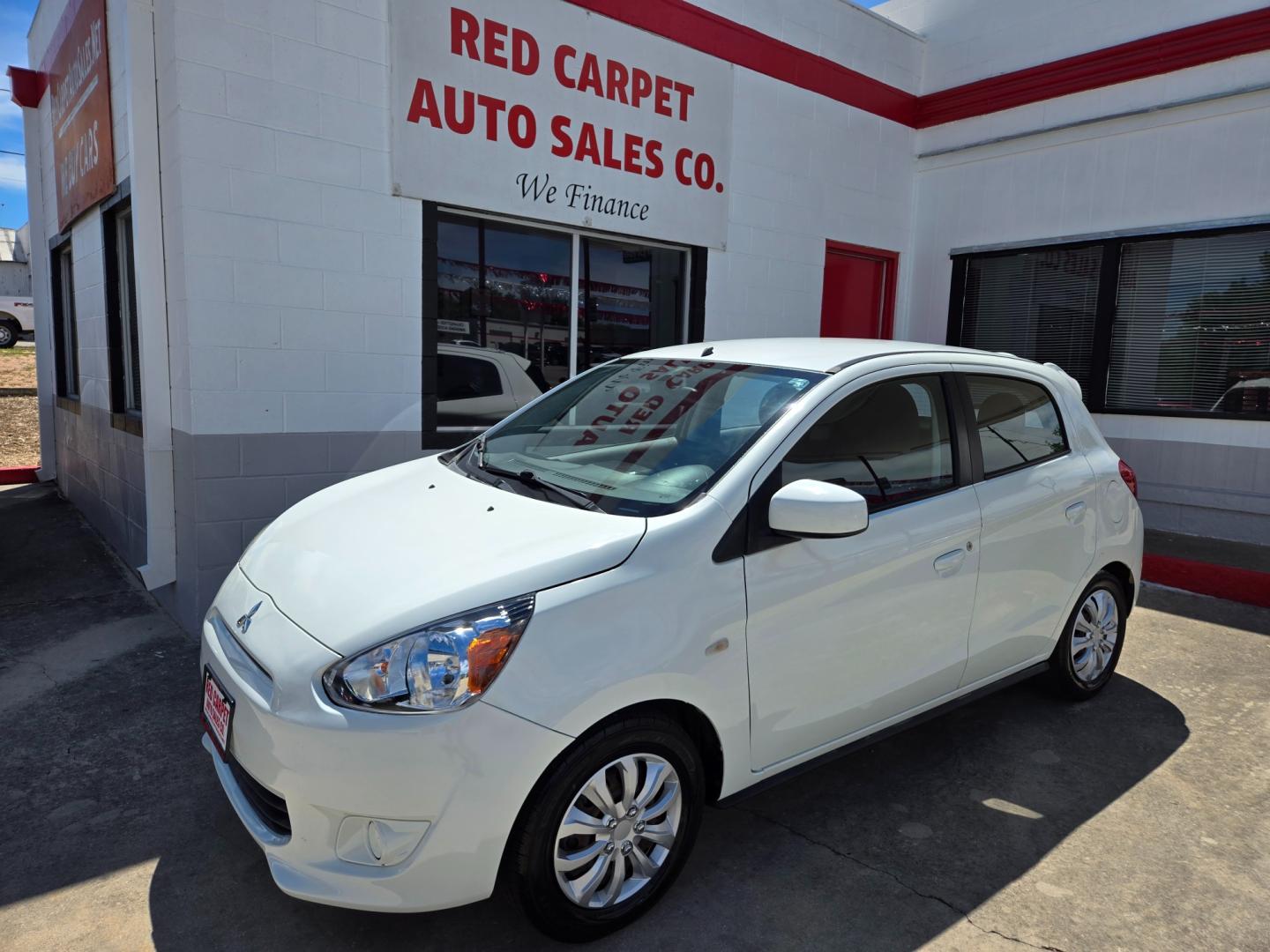 2014 WHITE Mitsubishi Mirage ES (ML32A3HJ6EH) with an 1.2L L3 DOHC engine, Manual Transmission transmission, located at 503 West Court, Seguin, TX, 78155, (830) 379-3373, 29.568621, -97.969803 - Photo#0